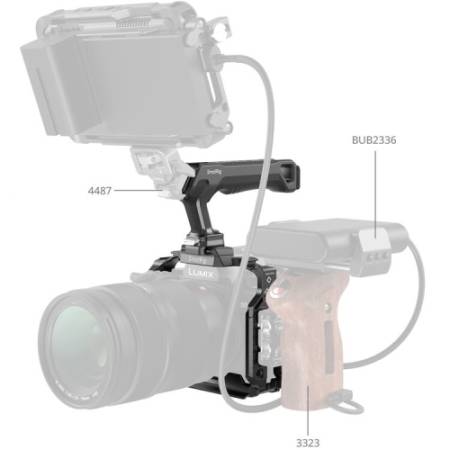 SmallRig 5752 - zestaw, klatka, uchwyt górny, zacisk kabla HDMI i USB-C, do Panasonic LUMIX G9 II / S5 II / S5 IIX - przykład użycia